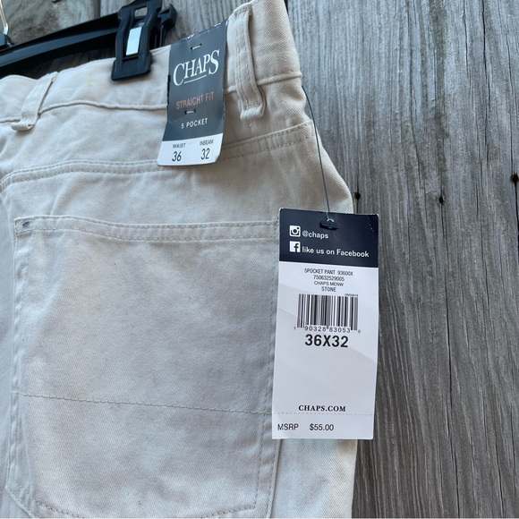 Men’s Chaps casual Chino style 36” x 32” cotton pants. NWT. Five pockets. 👍 - Picture 4 of 4
